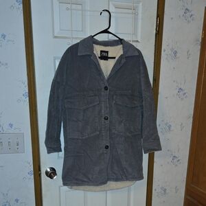 ZARA Corduroy Jacket with Sherpa Lining